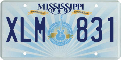 MS license plate XLM831