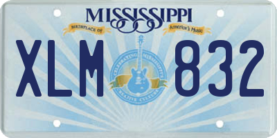 MS license plate XLM832
