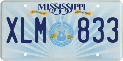 MS license plate XLM833