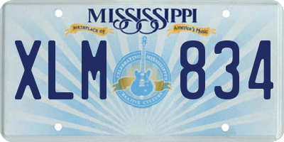 MS license plate XLM834