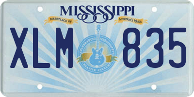 MS license plate XLM835