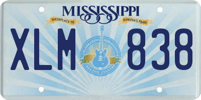 MS license plate XLM838