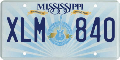 MS license plate XLM840