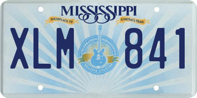 MS license plate XLM841