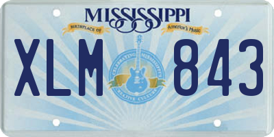 MS license plate XLM843
