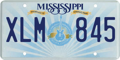 MS license plate XLM845