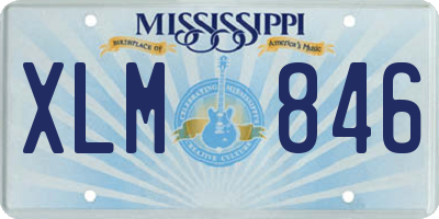 MS license plate XLM846