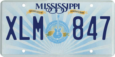 MS license plate XLM847