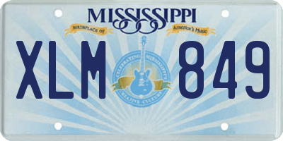 MS license plate XLM849
