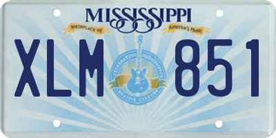 MS license plate XLM851