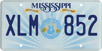 MS license plate XLM852