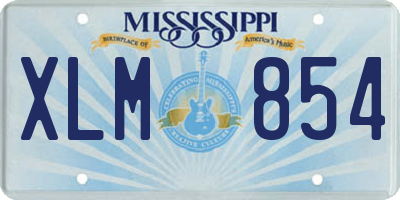 MS license plate XLM854