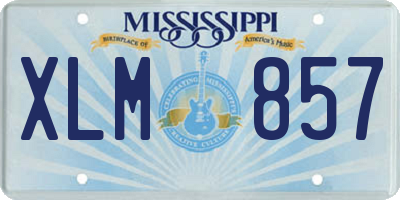 MS license plate XLM857
