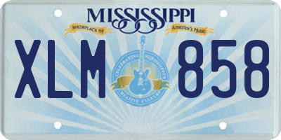 MS license plate XLM858