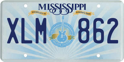 MS license plate XLM862
