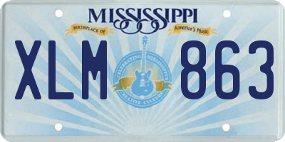 MS license plate XLM863