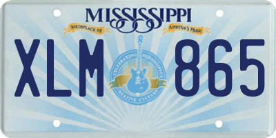 MS license plate XLM865