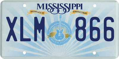 MS license plate XLM866