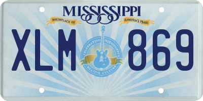 MS license plate XLM869