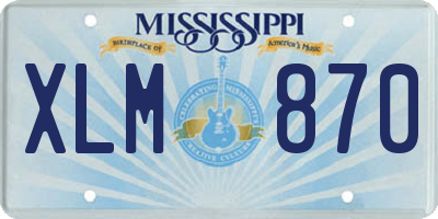 MS license plate XLM870
