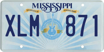 MS license plate XLM871