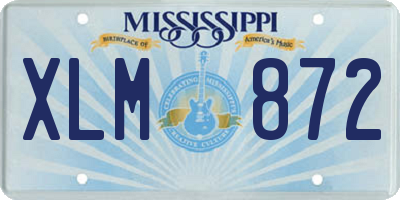 MS license plate XLM872