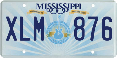 MS license plate XLM876