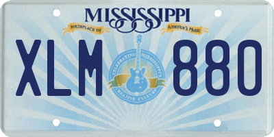 MS license plate XLM880
