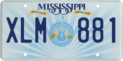 MS license plate XLM881