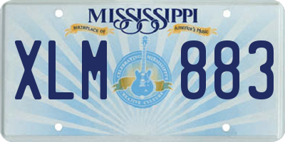 MS license plate XLM883