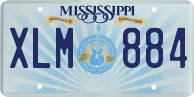 MS license plate XLM884
