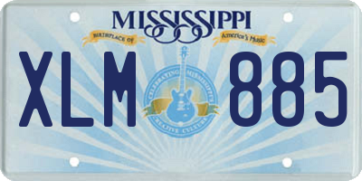 MS license plate XLM885