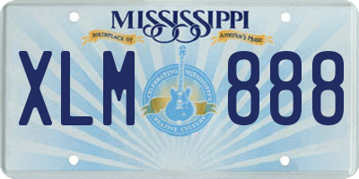 MS license plate XLM888