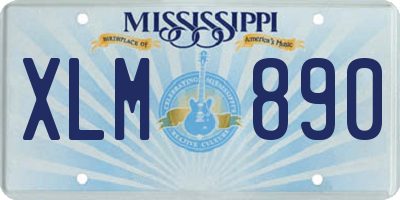 MS license plate XLM890