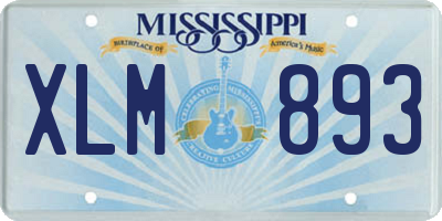 MS license plate XLM893