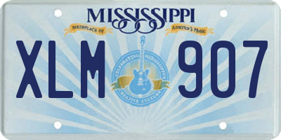 MS license plate XLM907