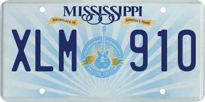 MS license plate XLM910