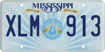 MS license plate XLM913