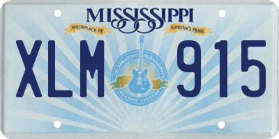 MS license plate XLM915