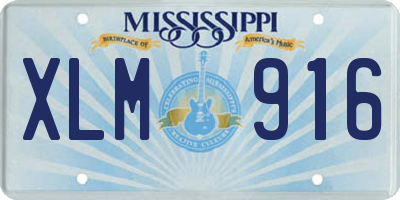MS license plate XLM916