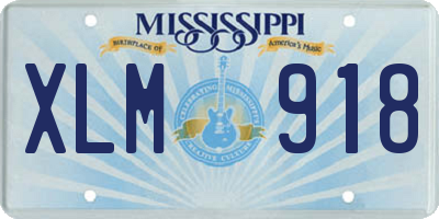 MS license plate XLM918