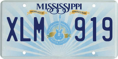 MS license plate XLM919