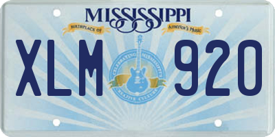 MS license plate XLM920