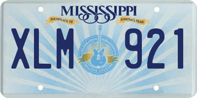 MS license plate XLM921