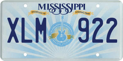 MS license plate XLM922