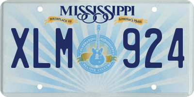 MS license plate XLM924