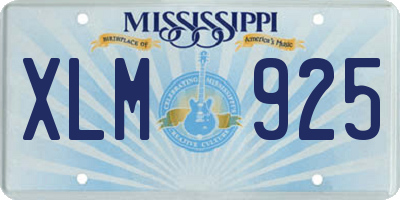 MS license plate XLM925