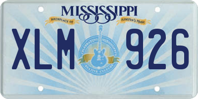 MS license plate XLM926