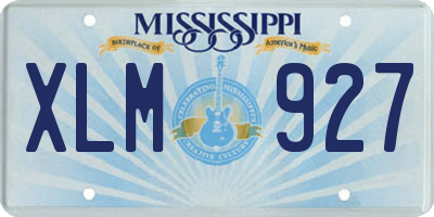 MS license plate XLM927