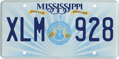 MS license plate XLM928